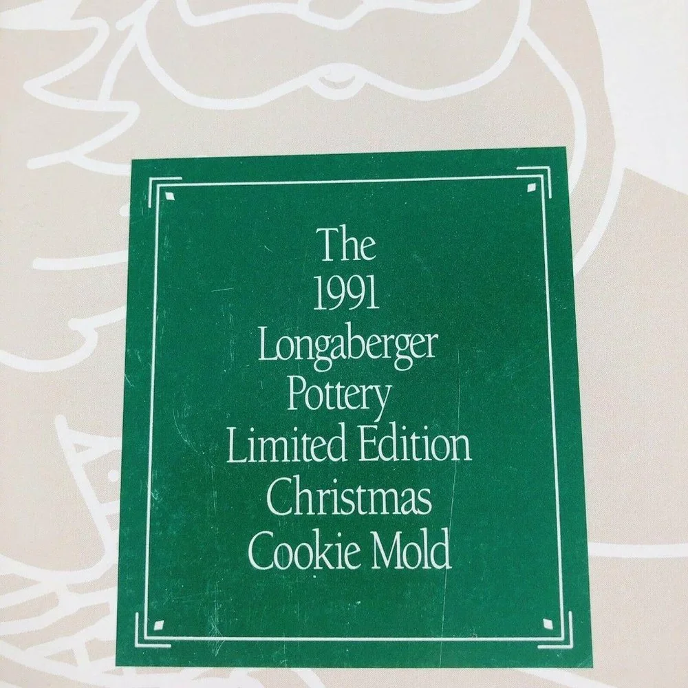 Longaberger Pottery Kriss Kringle Cookie Mold 1991‎